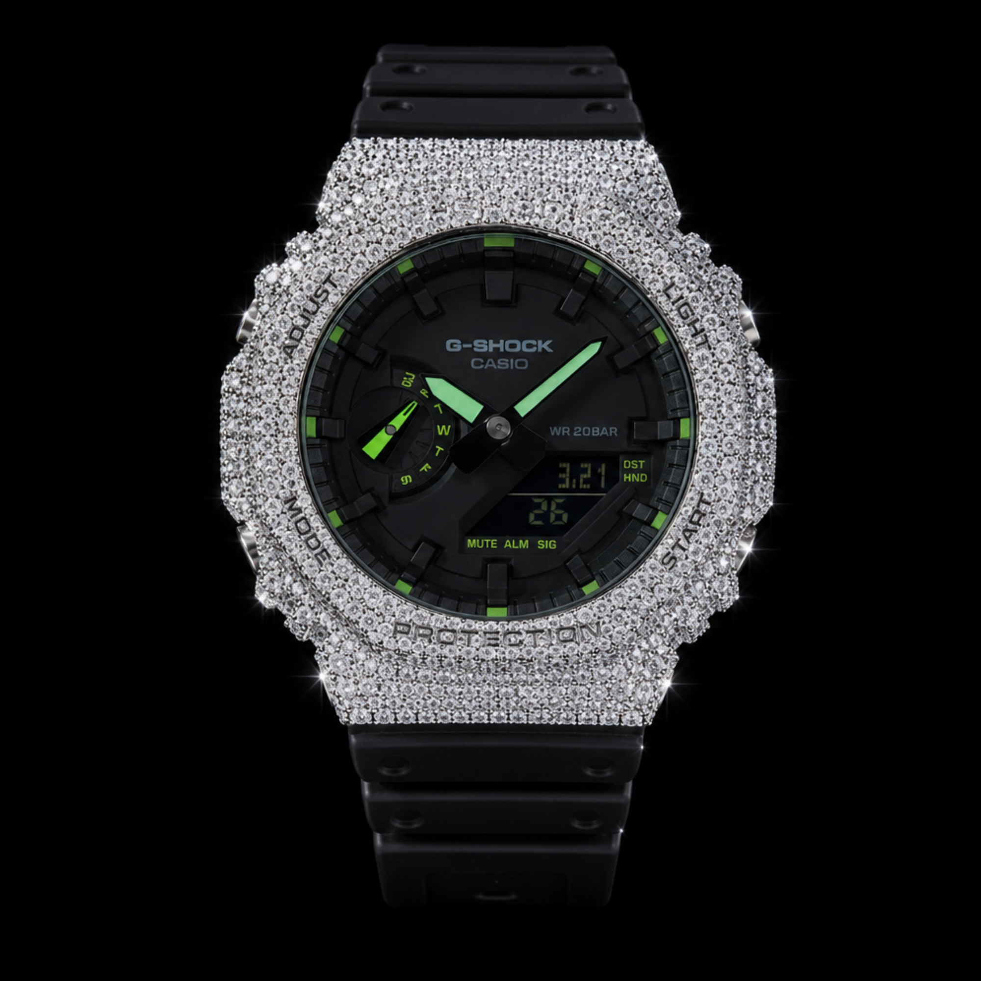 Black and green bust down GA-2100