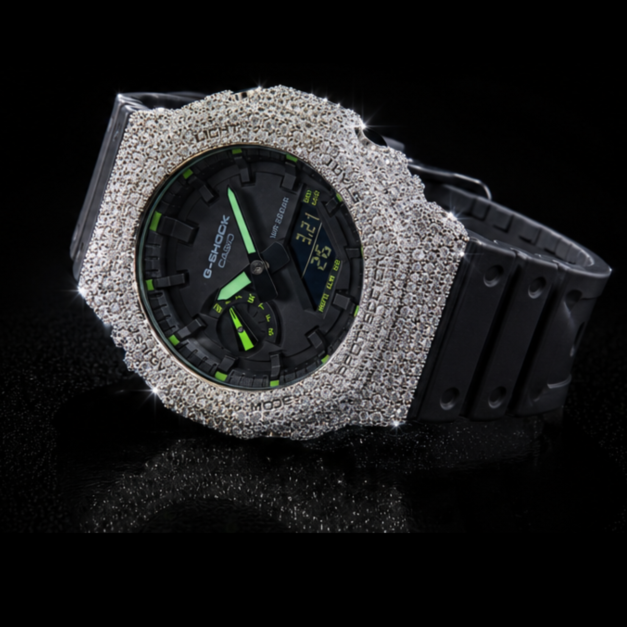 Black and green bust down GA-2100